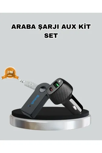 Hafk HFK-MMEYTDUCZZZAUXKTARAARJSET-1 Mey İthalat® Aux Bluetooth Adaptör Ve 38W Hızlı Araç Şarj Cihazı Seti