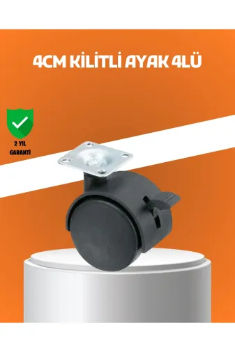 Hafk HFK-MMEYTDUCZZZKLTL4CMAYAK-2 Mey İthalat® Kilitli Mini Tekerlek Ayak 4 Cm 4’Lü Set