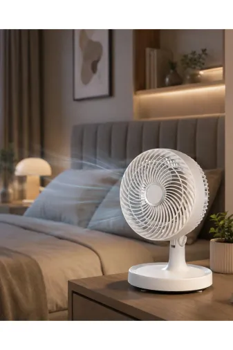 Hafk HFK-MMEYTDUCZZZSF7733VANTLATR-1 Mey İthalat® Sessiz Çalışan Mini Masaüstü Fan 2 Kademeli Otomatik Salınımlı