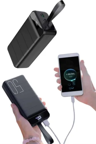 Hafk HFK-MMEYTDUUCZ50000MAHPOWERBANK3 Mey İthalat® Taşınabilir Powerbank 50.000 Mah 4 Girişli Hızlı Şarj Led Göstergeli Fenerli Şarj