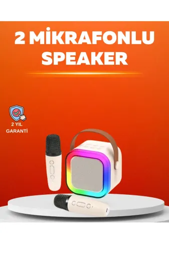 Hafk HFK-MMEYTDXUCZ2MKROFONLUSPEAKER-2 Mey İthalat® Ses Efektli Mikrofonlu Kablosuz Karaoke Sistemi