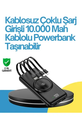 Hafk HFK-MMEYTDXUCZPWPG10POWERBANKKKKK Mey İthalat® 10000Mah Kablosuz Ve Hızlı Şarj Destekli Powerbank – Taşınabilir Şarj Gücü