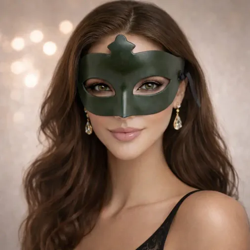 Haki Yeşil Gizemli Masquerade Maskesi (4745)