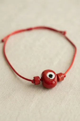 Handmade Bohem Kırmızı Nazar Kolye TJ-BKO11202