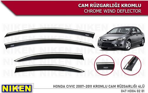 Hasbeeparts 59569484 Honda Civic Fd6 Kromlu Cam Rüzgarlığı Niken 2006-2012