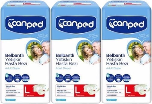 Hasta Bezi Yetişkin Bel Bantlı Polietilen L-Large Büyük Boy 21 Adet