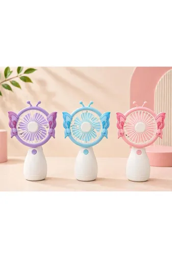 hediye 6745373373737 3 Kademeli Kelebek Tasarımı Mini Şarjlı El Fanı Alk5633