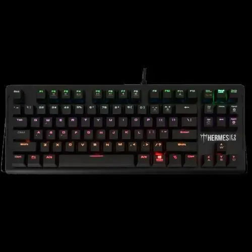 HERMES-E2, USB Kablolu, İngilizce,  Mekanik Switch, 7 Renk, Gaming Klavye