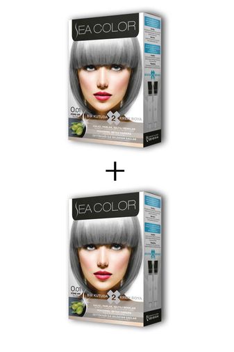hgjrf7tj Sea Color 2X2 Tüp Krem Saç Boyası Seti Füme Gri No:0.01