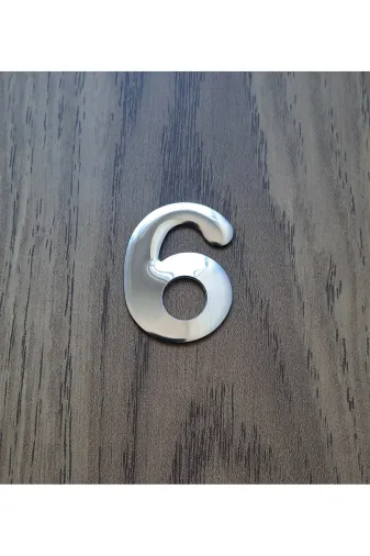 Hırdavat GEN104-6 Metal Krom Kendinden Yapışkanlı Kapı Numarası No6 4.2 Cm