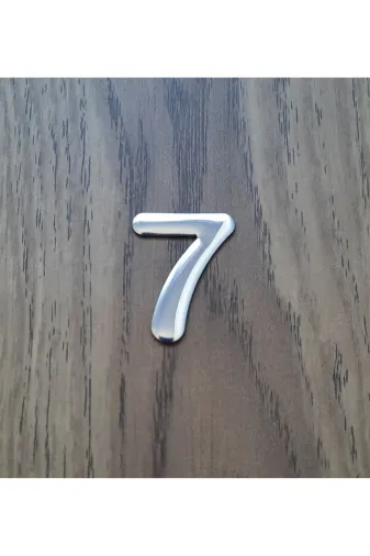 Hırdavat GEN104-7 4.2 Cm Metal Krom Kendinden Yapışkanlı Kapı Numarası No7
