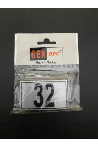 Hırdavat GEN332-32 Kapı Numarası Dolap,raf,posta Kutusu Numarası 4X6 Cm 1 Den 32 Ye