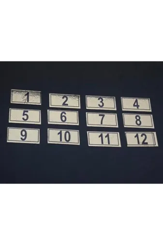 Hırdavat GEN512-12 Kapı Numarası Dolap Raf Posta Kutusu Numarası 18X38Mm 1 Den 12 Ye