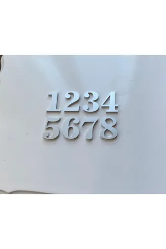 Hırdavat GEN5CM0000105-12345678 Kapı Numarası 5Cm Metalik Gri Yapışkanlı No 1,2,3,4,5,6,7,8