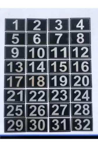 Hırdavat GEN832 Kapı Dolap Posta Kutusu Numarası 3.5X5.5 Cm 1'den 32 'ye
