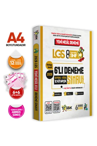 Hızlı Tosbik Yayınları LGS6LIDNM4046 2026 8.sınıf Hızlı Tosbik Yeni Sistem Lgs 6Lı Tüm Yıl Deneme Paketi Türkiye Geneli Dijital Çözümlü