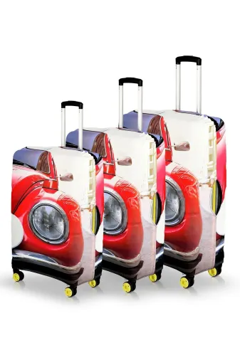 hızlıvaliz KILIFKIRMIZI-CARSET My Saraciye Valiz Kılıfı Bavul Koruyucu 3Lü Set (Kirmizi-Car)