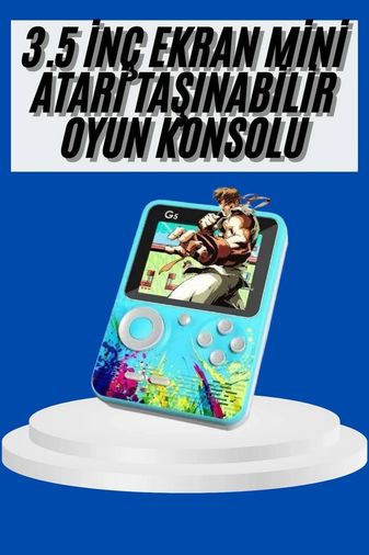 Hobibahçem 122404942 Mey İthalat Çocuklara Özel 4K Hd Retro Oyun Konsol El Atari Taşınabilir 500 Oyunlu Çok Renkli