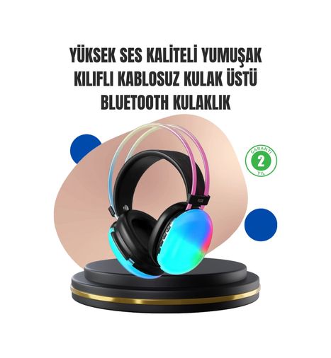 Hobibahçem 125023384 Mey İthalat Konforlu Tasarımlı Kablosuz Gaming Kulaklık Uzun Pil Ömrüyle Çok Renkli