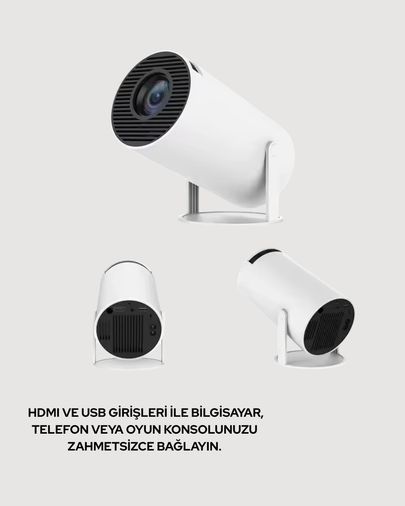 Hobibahçem 125044215 Mey İthalat 160 Ansı Lümen Parlaklığa Sahip Geniş Ekran Projeksiyon