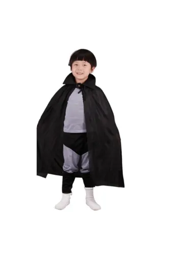 Hobibahçem GROUP-1714432 Mey İthalat® Siyah Renk Yakalı Çocuk Pelerin 90 Cm