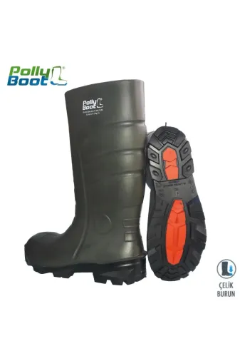 Hobibahçem GROUP-1974229 Mey İthalat® Pollyboot Vega 45 Numara Çelik Burunlu Çizme Poliüratan