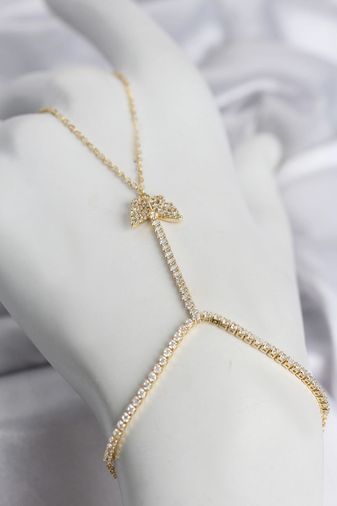 Hobibahçem MEYEB6a2951d2c55ce39af60adb65-BLMY Mey İthalat Gold Renk Pirinç Zirkon Taşlı Kelebek Model Şahmeran Çok Renkli
