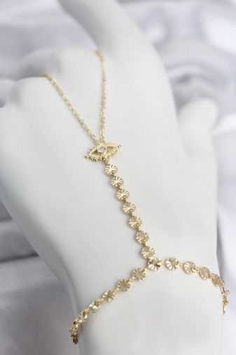 Hobibahçem MEYEB6a2952030bd19685bf044ec4-BLMY Mey İthalat Gold Renk Pirinç Zirkon Taşlı Göz Model Şahmeran Çok Renkli