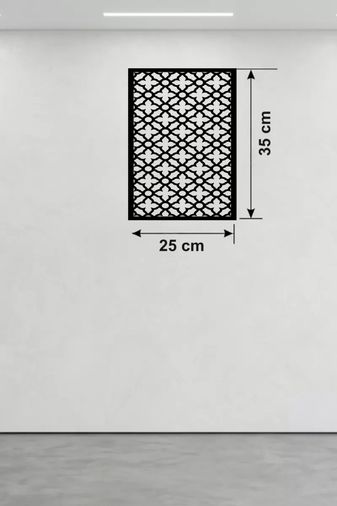 Hobibahçem MEYKTTB2235945507-BLMY Mey İthalat Geometrik Kafes Desenli Ahşap Duvar Tablosu - 25X35 Cm Lazer Kesim Dekoratif Pano Çok Renkli