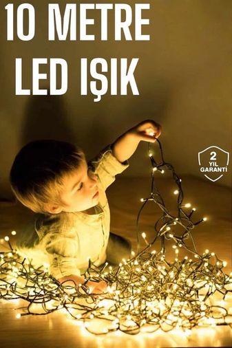 Hobibahçem MEYTDUCZ10MLED2-BLMY Mey İthalat Gün Işığı 10 Metre Led Işık Şerit Led Süsleme Parti Malzemesi Çok Renkli
