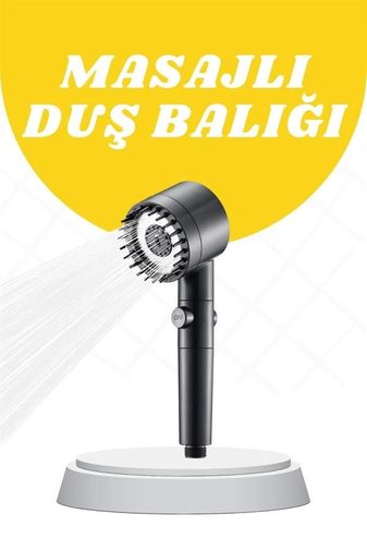 Hobibahçem MEYTDUCZŞARJLIDUŞBAŞLIĞI2-BLMY Mey İthalat Yeni Nesil Masaj Etkili Duş Başlığı Su Basınçlı Tazyikli Özel Acı - Portakal