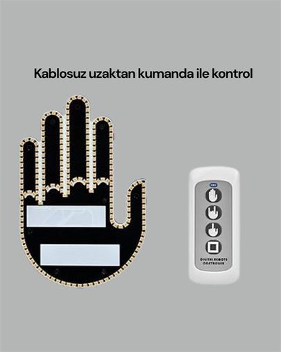Hobibahçem MEYTDUCZUZAKTANKUMANDALIELLLLL3-BLMY Mey İthalat Kablosuz Kumandalı Led Jest Işığı 3 Modlu Araba Arkası Mesaj Işığı, 203 Led İle Yüksek Parlaklık Çok Renkli