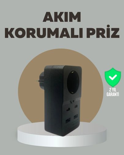 Hobibahçem MEYTDUCZZZ3438PRİZ-2-BLMY Mey İthalat Akıllı Akım Dengelemeli Priz 2500W 4 Usb Type C Çıkışlı 0-2