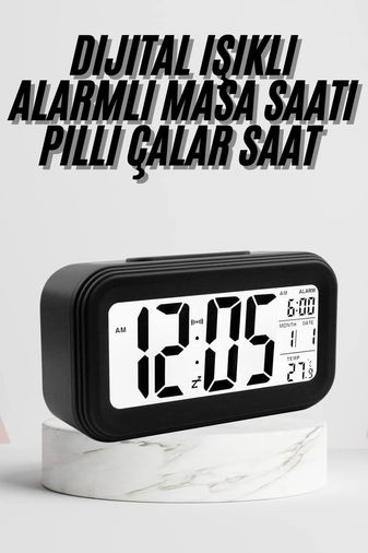 Hobibahçem MEYTDUCZZZDİJİTALMASASAATİİİİİİİ6-BLMY Mey İthalat Dijital Masa Saati Termometre Takvim Led Ekran Pilli Ev Ofis Masası Çok Renkli