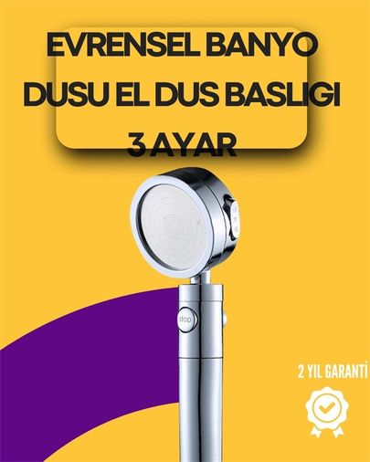 Hobibahçem MEYTDUCZZZDUŞBAŞLIĞI-3-BLMY Mey İthalat Sağlam Metal Hortum Bağlantılı, 360 Hareketli Duş Başlığı Acı - Portakal