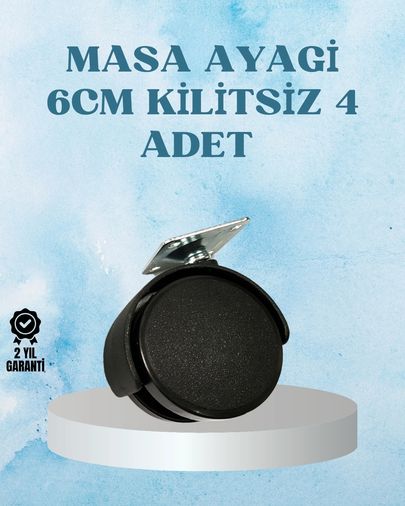 Hobibahçem MEYTDUCZZZMASAAYAĞI6CMKİLİTSİZ-1-BLMY Mey İthalat Kilitsiz Mobilya Tekerleği 6 Cm 4 Adet Dayanıklı Tasarım Çok Renkli
