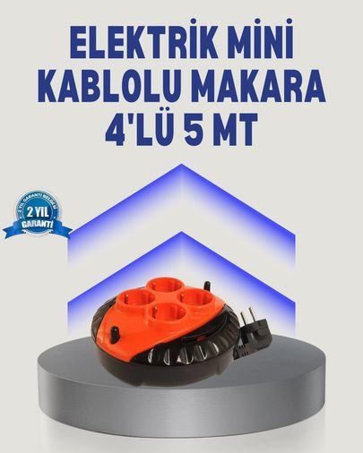 Hobibahçem MEYTDUCZZZSARGILIPRİZ5METRE-1-BLMY Mey İthalat 5 Metre Uzatma Kablolu 4 Prizli Makara Kırmızı 0-2
