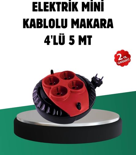 Hobibahçem MEYTDUCZZZSARGILIPRİZ5METRE-3-BLMY Mey İthalat Türkiye Üretimi 5 Metre 4 Prizli Kablolu Makara 0-2