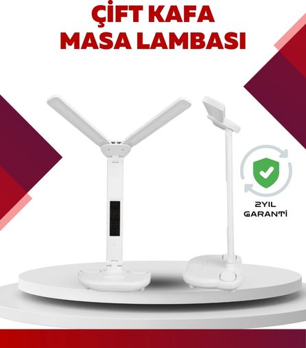 Hobibahçem MEYTDUCZZZTD003-3-BLMY Mey İthalat Göz Koruyucu Led Okuma Lambası Titreşimsiz Işık, Kalemlik Ve Stand Fonksiyonlu Çok Renkli