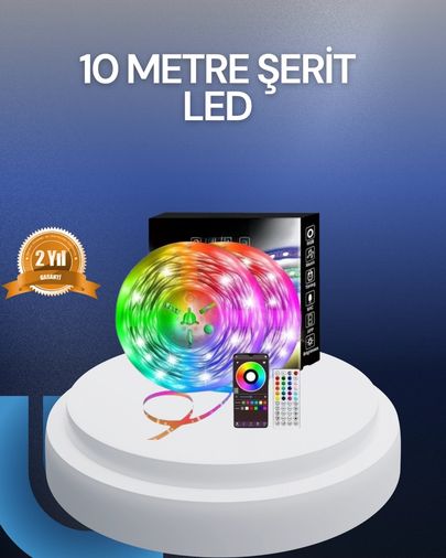 Hobibahçem MEYTDXUCZ10MŞERİTLED-2-BLMY Mey İthalat 10 Metre Usb Smart Şerit Led Kumandalı Telefon Kontrollü Çok Renkli