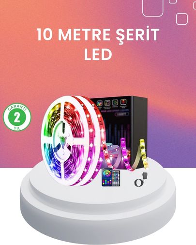 Hobibahçem MEYTDXUCZ10MŞERİTLED-5-BLMY Mey İthalat 10 Metre Telefon Kontrollü Smart Şerit Led Usb Rgb Kumandalı Çok Renkli