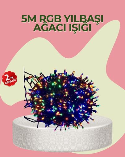 Hobibahçem MEYTDXUCZ5MLEDIŞIKRENKLİ-3-BLMY Mey İthalat 8 Modlu Led Işık Zinciri İç Mekan Dekoratif Aydınlatma Çok Renkli