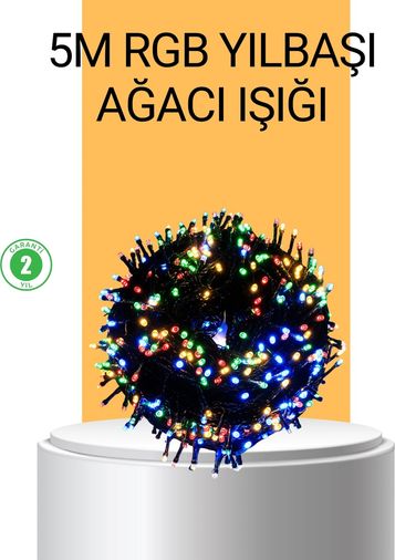 Hobibahçem MEYTDXUCZ5MLEDIŞIKRENKLİ-5-BLMY Mey İthalat Dekoratif Led Çelenk Işık 8 Farklı Aydınlatma Modu Çok Renkli