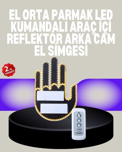 Hobibahçem MEYTDXUCZGESTURE-3-BLMY Mey İthalat A Kalite Uzaktan Kumandalı Led Park Uyarı Işığı El Figürlü Model Çok Renkli
