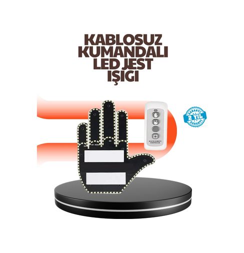 Hobibahçem MEYTDXUCZUZAKTANKUMANDALIELLLLL-1-BLMY Mey İthalat Araç İçin Eğlenceli Led El İşareti Işığı Çok Renkli