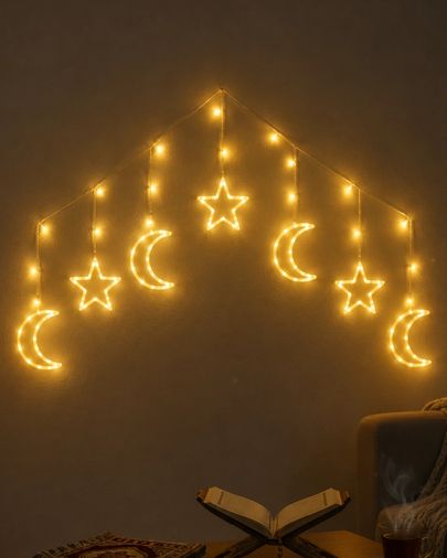 Hobibahçem MEYTDXXUCZZZAYYILDIZRAMAZANLEDİİ-2-BLMY Mey İthalat Dekoratif Ay Yıldız Led Ramazan Lambası Sıcak Beyaz Tasarım Çok Renkli