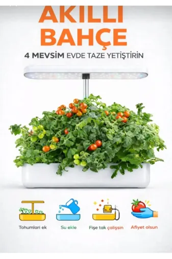 Home 8690215320 Akıllı Bahçe Doğal 4 Mevsim Topraksız Ev Bahçesi - 12 Bölmeli Bitki Sebze Yetiştirme