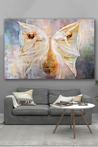 HOMEARTHS HAKT0016 Kelebek Ve Sanat Kanvas Tablo