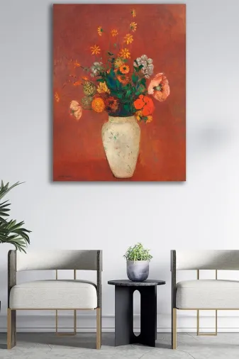 HOMEARTHS HOMEARTHSKANVASTABLO00204 Kanvas Tablo Resim Çiçek Temalı Dekoratif Duvar Tablosu