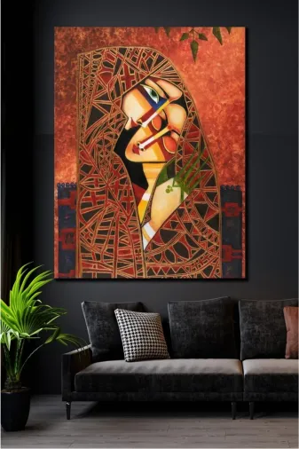 HOMEARTHS kanvastablomate001 Soul Mate Kanvas Duvar Tablo 70 X 100